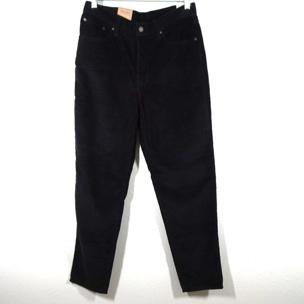 Levi's Corduroy Mom Jeans Women's Size 30x30 Black Cords Tapered High Rise